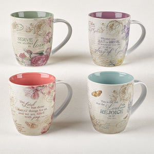 Floral Inspirations Set of Four Coffee Mugs