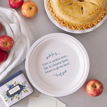 Load image into Gallery viewer, Love Joy Grace Ceramic 9-inch Pie Plate
