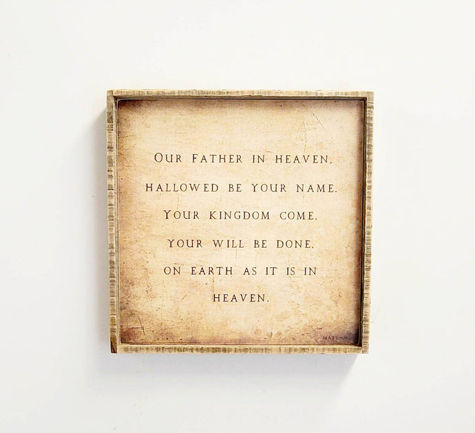 The Lord’s Prayer 21” x  21” Barnwood Framed Wall Art