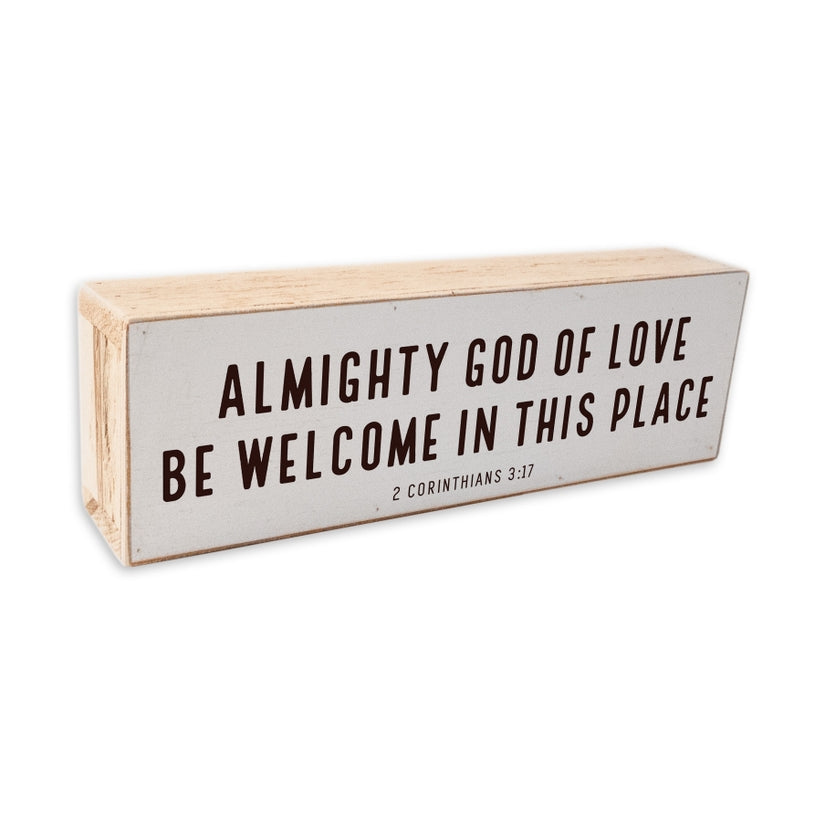 Amightly God of Love Wood Frame Shelf Sitter