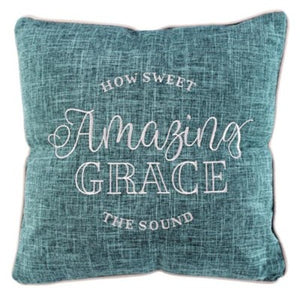 Amazing Grace Accent Pillow, Teal