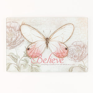Believe Butterfly - Medium Glass Cutting Board