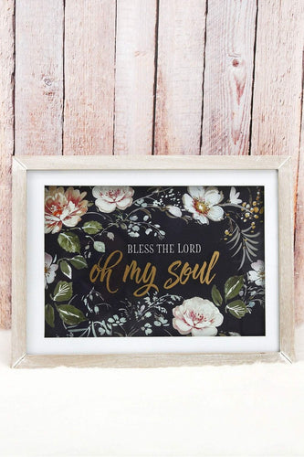 Bless the Lord Oh My Soul Glass Framed Wall Art