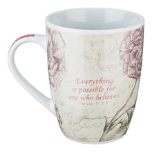 Load image into Gallery viewer, Butterfly Believe in Pink Mark 9:23 Coffee Mug