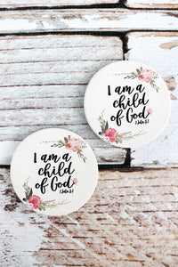 Two Piece Car Coaster Set In Choice of 3 Verses