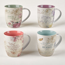 Load image into Gallery viewer, Floral Inspirations Set of Four Coffee Mugs