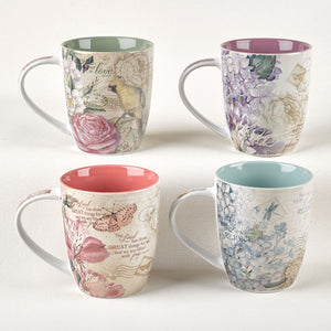 Floral Inspirations Set of Four Coffee Mugs