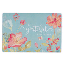 Load image into Gallery viewer, Be Grateful Medium Glass Cutting Board - Hebrews 12:28