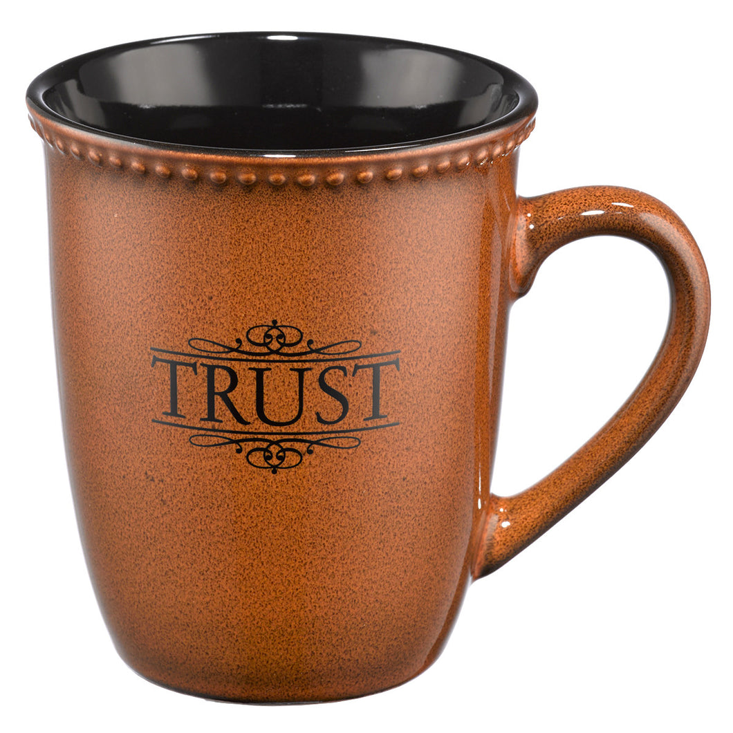 Trust Saddle Tan Stoneware Coffee Mug - Psalm 91:2