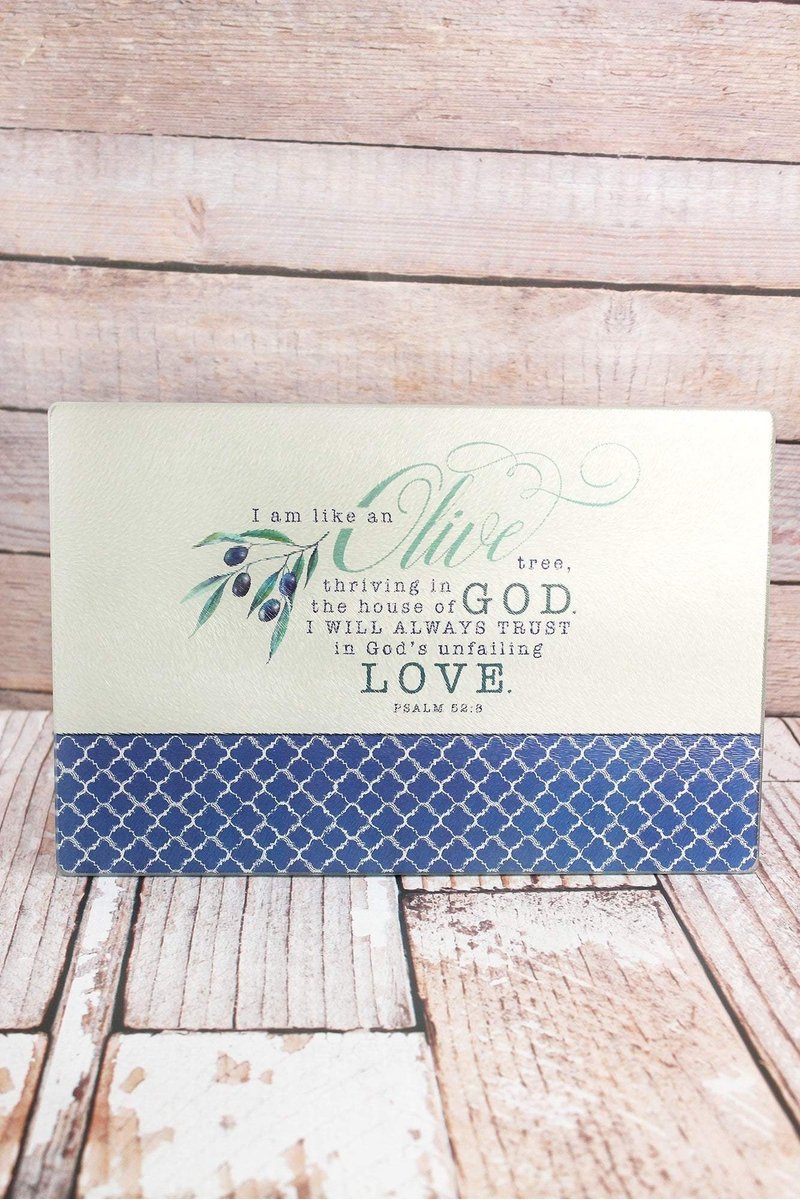 Olive Tree Medium Glass Cutting Board