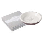 Load image into Gallery viewer, Give Thanks in Everything 9.5&quot; Ceramic Pie Plate in Taupe - 1 Thessalonians 5:18