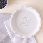 Give Thanks in Everything 9.5" Ceramic Pie Plate in Taupe - 1 Thessalonians 5:18