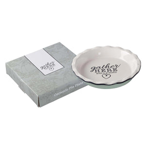 Gather Here With A Grateful Heart 9.5-Inch Ceramic Pie Plate