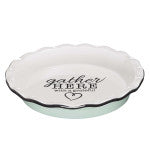 Gather Here With A Grateful Heart 9.5-Inch Ceramic Pie Plate