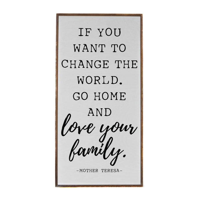 Go Home and Love Your family Vertical Barnwood Framed Wall Art