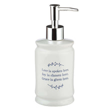 Load image into Gallery viewer, Love Joy Grace Ceramic Soap Dispenser in White