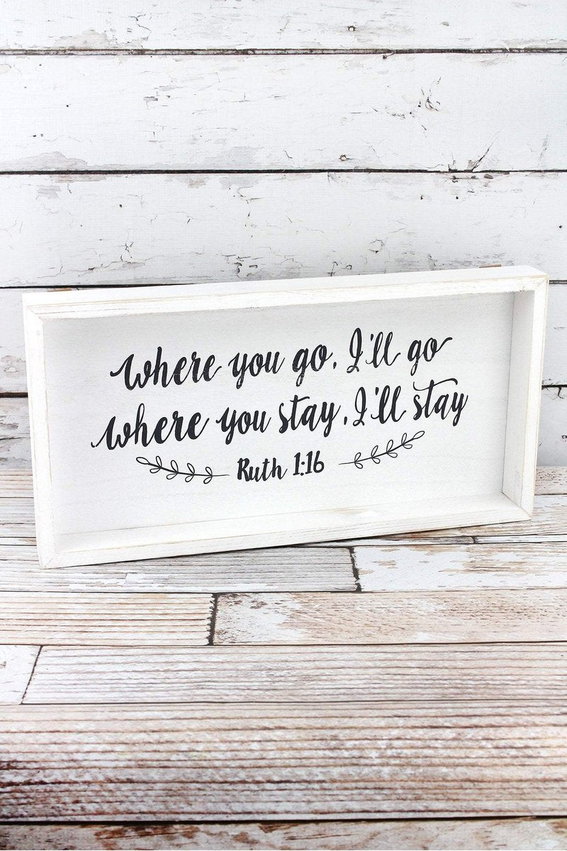 Where You Go Framed Wood Wall Sign