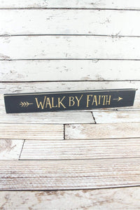 Walk by Faith 24" Wood Plank Sign - Window/Door Topper